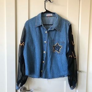 Vintage Diana Marco embellished denim shirt
